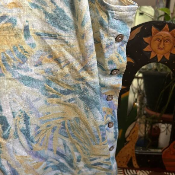 CHARLIE B Blue and Yellow Tropical Tank Top XL - Picture 16 of 16